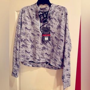 NEW!🔥 Half-Zip Mock-Neck cropped Pullover